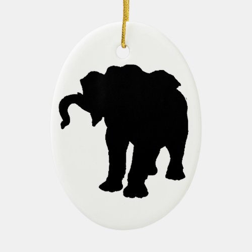 Pop Art Baby Elephant Silhouette Ceramic Ornament