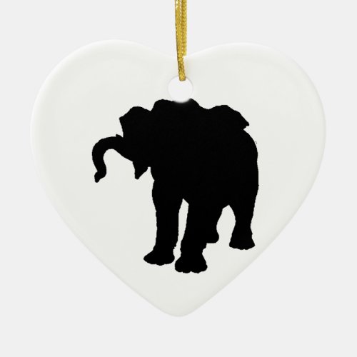 Pop Art Baby Elephant Silhouette Ceramic Ornament