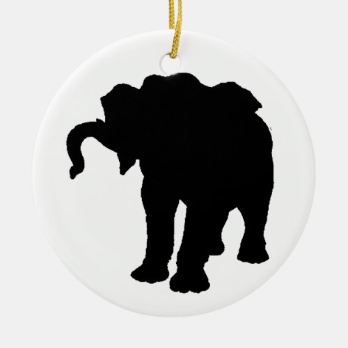 Pop Art Baby Elephant Silhouette Ceramic Ornament