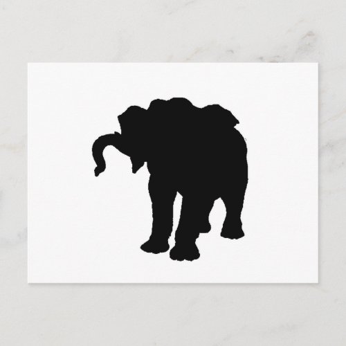 Pop Art Baby Elephant Silhouette Postcard