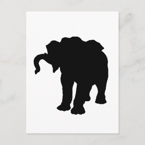 Pop Art Baby Elephant Silhouette Postcard