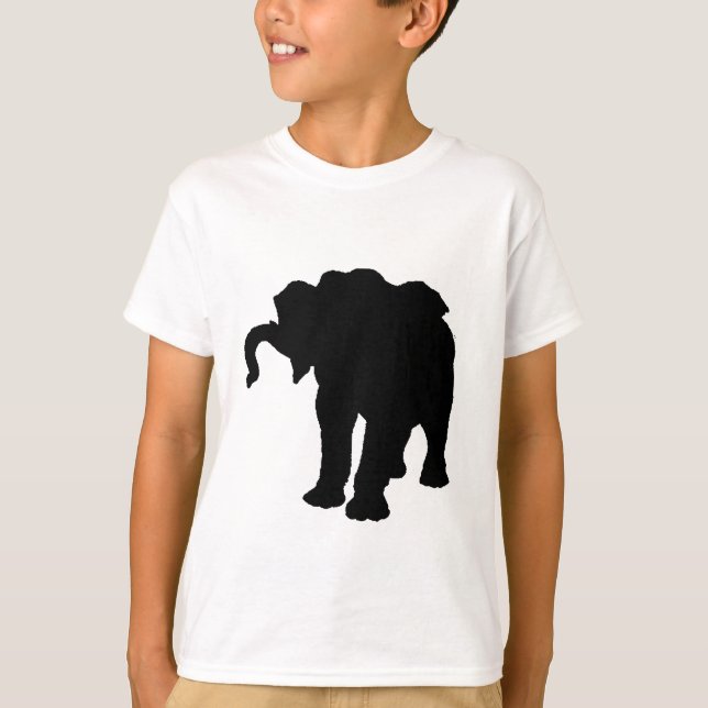 Pop Art Baby Elephant Silhouette T-Shirt (Front)