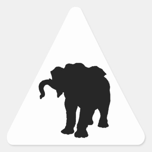 Pop Art Baby Elephant Silhouette Triangle Sticker