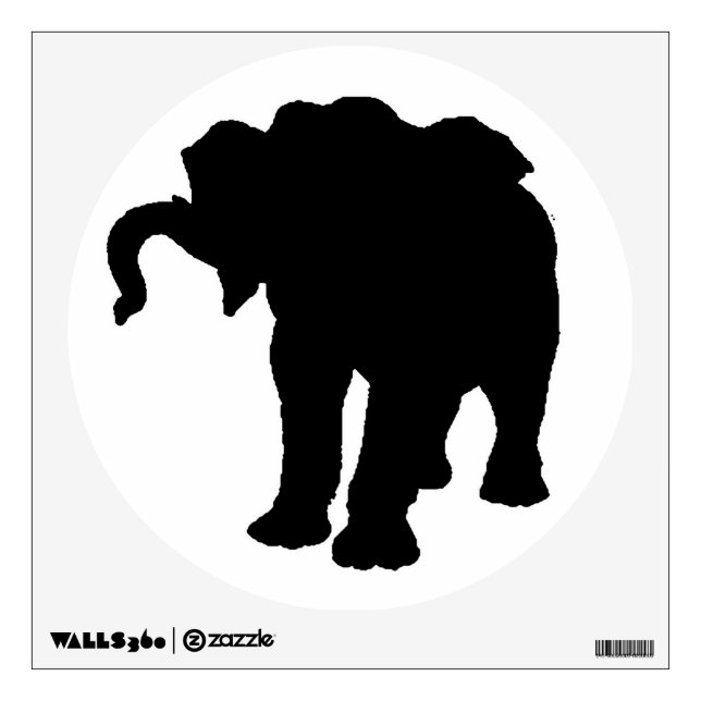 Pop Art Baby Elephant Silhouette Wall Decal (Front)