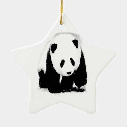 Pop Art Baby Panda Ceramic Ornament