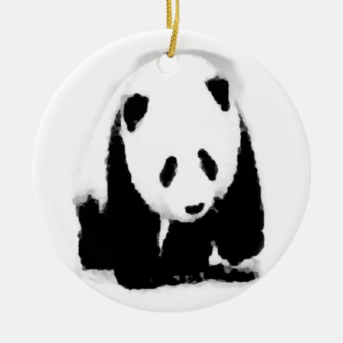 Pop Art Baby Panda Ceramic Ornament