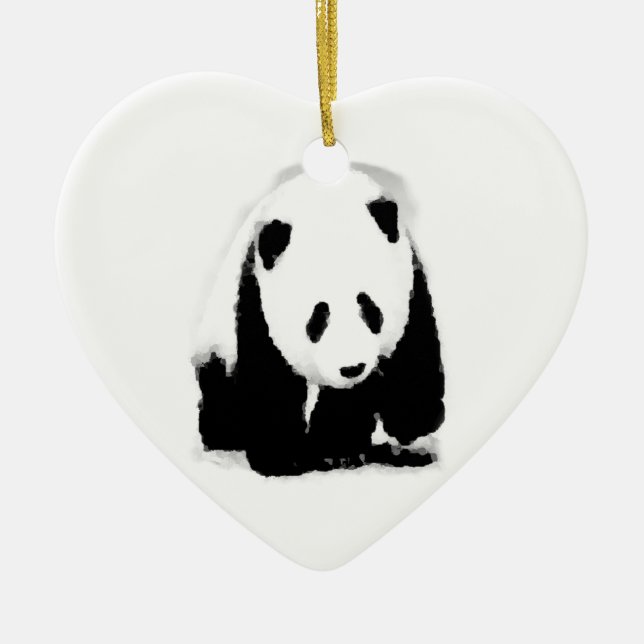 Pop Art Baby Panda Ceramic Ornament (Front)