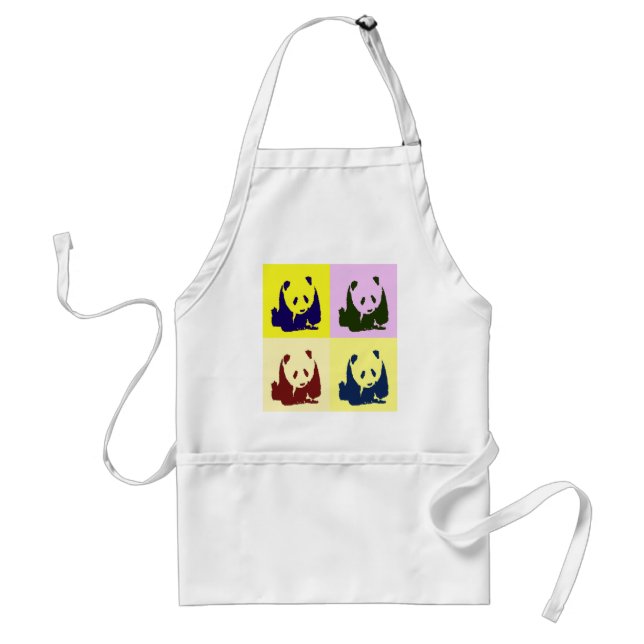 Pop Art Baby Pandas Adult Apron (Front)