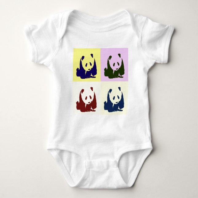 Pop Art Baby Pandas Baby Bodysuit (Front)