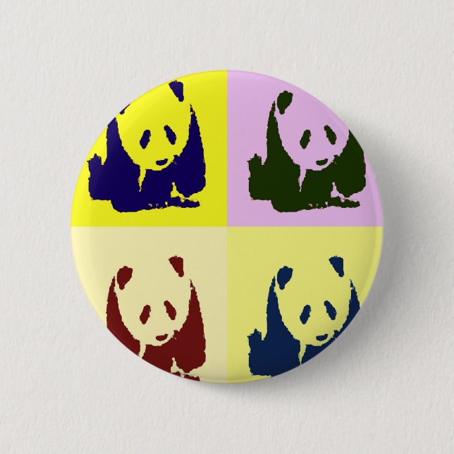 Pop Art Baby Pandas Button (Front)