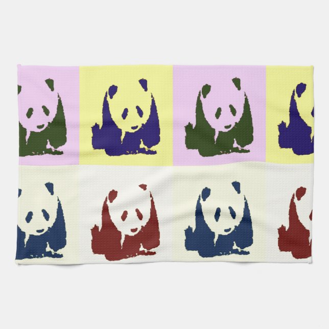 Pop Art Baby Pandas Kitchen Towel (Horizontal)