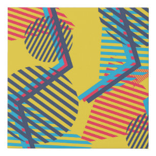 Pop art background, abstract geometric texture. faux canvas print