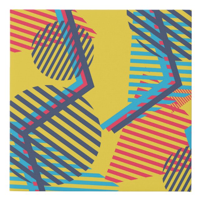 Pop art background, abstract geometric texture. faux canvas print (Front)