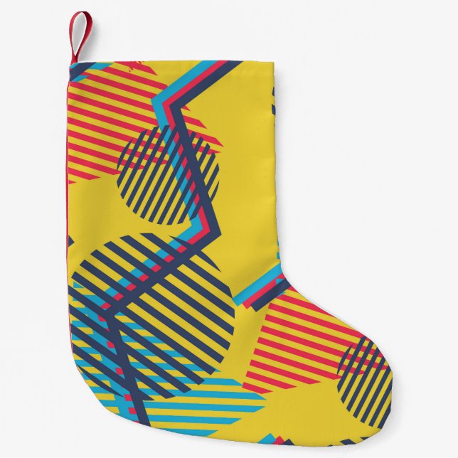 Pop art background, abstract geometric texture. small christmas stocking (Front)
