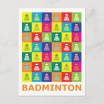 Pop Art Badminton Postcard