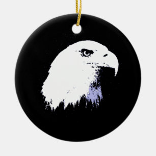 Pop Art Bald Eagle Ceramic Ornament