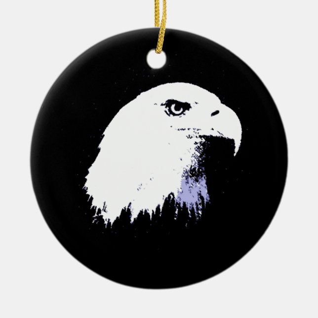 Pop Art Bald Eagle Ceramic Ornament (Front)