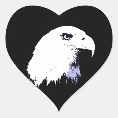 Pop Art Bald Eagle Heart Sticker