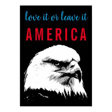Pop Art Bald Eagle Love Leave America Slogan Say Poster Pop Art Bald Eagle Love Leave America Slogan Say Poster