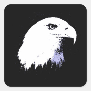 Pop Art Bald Eagle Square Sticker