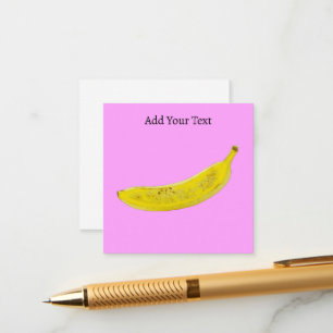Pop Art Banana Pink Background Personalized Enclosure Card