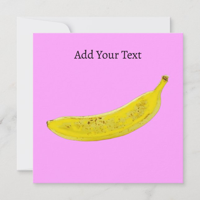 Pop Art Banana Pink Background Personalized Holiday Card (Front)