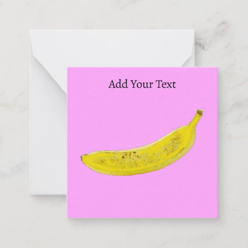 Pop Art Banana Pink Background Personalized Note Card