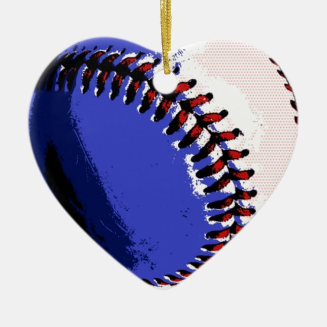 Pop Art Baseball Ceramic Ornament (Front)