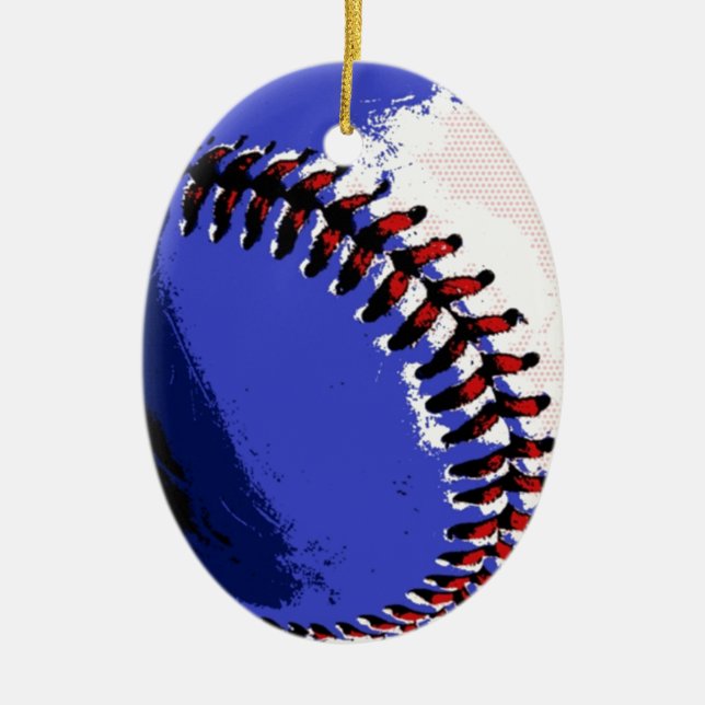 Pop Art Baseball Ceramic Ornament (Front)