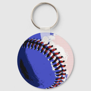 Pop Art Baseball Keychain