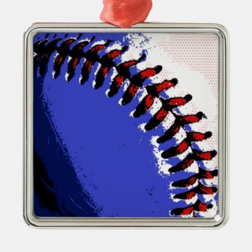 Pop Art Baseball Metal Ornament