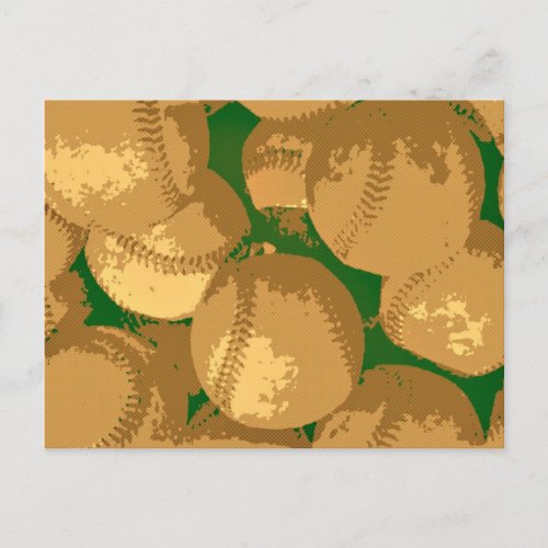 Pop Art Baseball Postcard