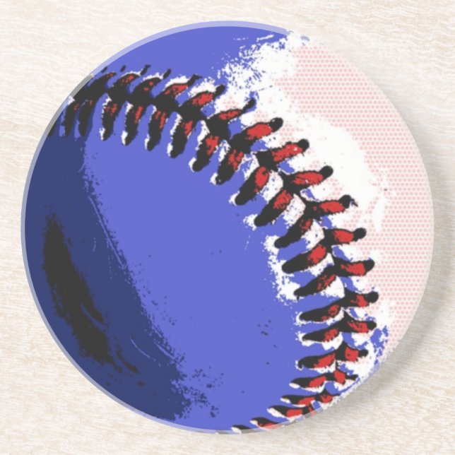 Pop Art Baseball Sandstone Coaster (Front)