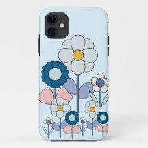 Pop art basic pastel flowers field