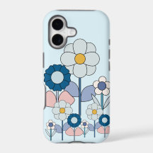 Pop art basic pastel flowers field 