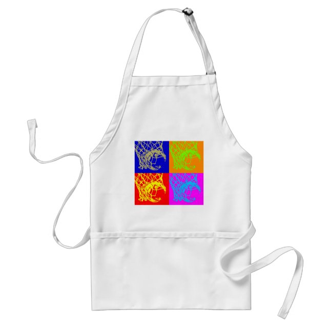 Pop Art Basketball Adult Apron (Front)