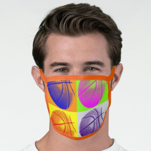 Pop Art Basketball All_Over Print Face Mask