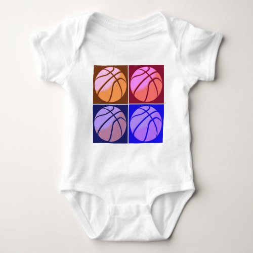 Pop Art Basketball Baby Bodysuit