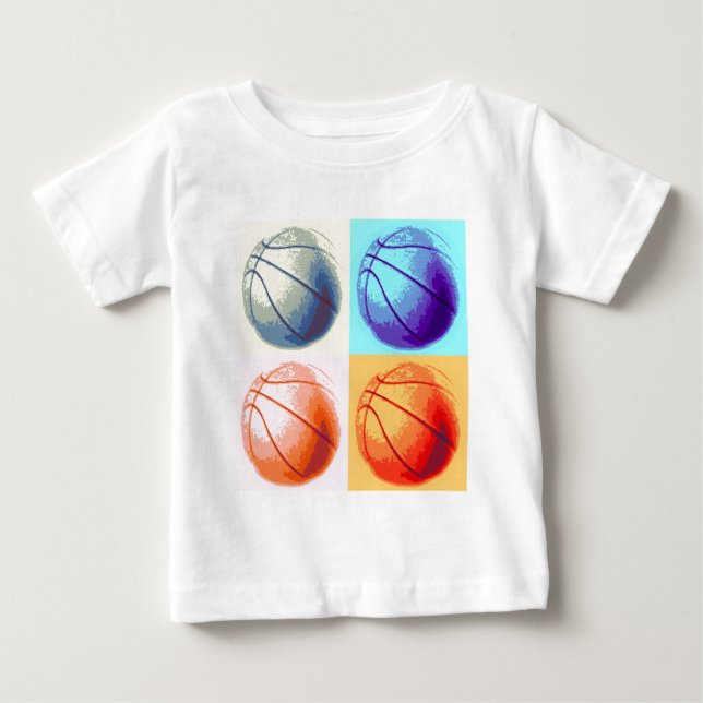 Pop Art Basketball Baby T-Shirt (Front)