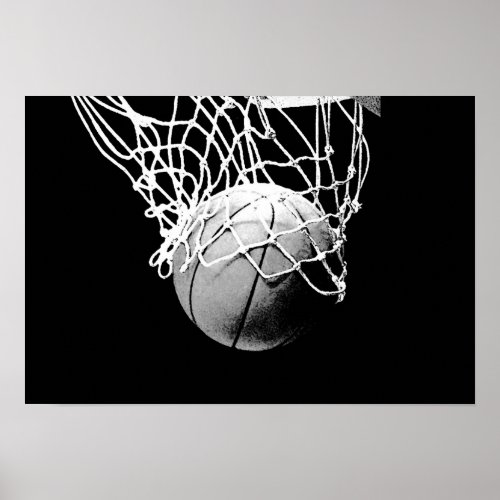 Pop Art Basketball Ball  Net Print Poster