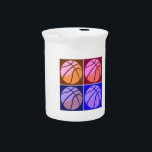 Pop Art Basketball Beverage Pitcher<br><div class="desc">4 Colors Retro Style Pop Art Basketballs</div>