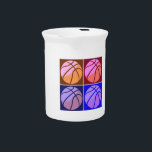 Pop Art Basketball Beverage Pitcher<br><div class="desc">4 Colors Retro Style Pop Art Basketballs</div>