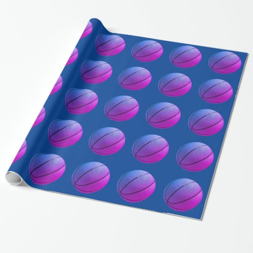 Pop Art Basketball Blue Wrapping Paper