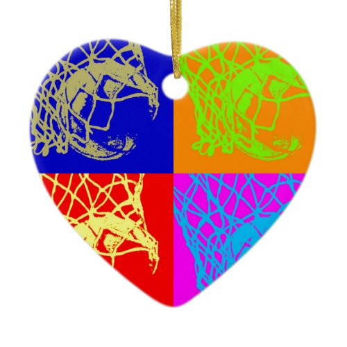 Pop Art Basketball Ceramic Ornament