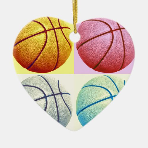 Pop Art Basketball Ceramic Ornament