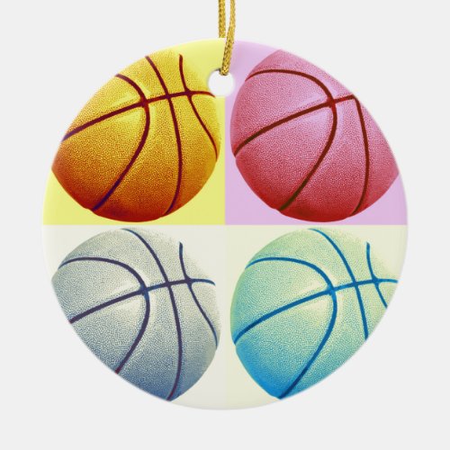 Pop Art Basketball Ceramic Ornament