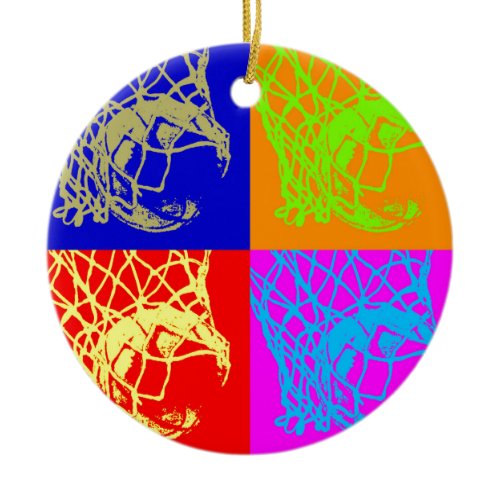 Pop Art Basketball Ceramic Ornament