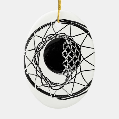 Pop Art Basketball Ceramic Ornament