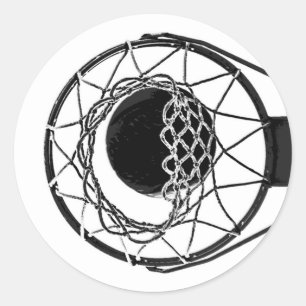 Pop Art Basketball Classic Round Sticker