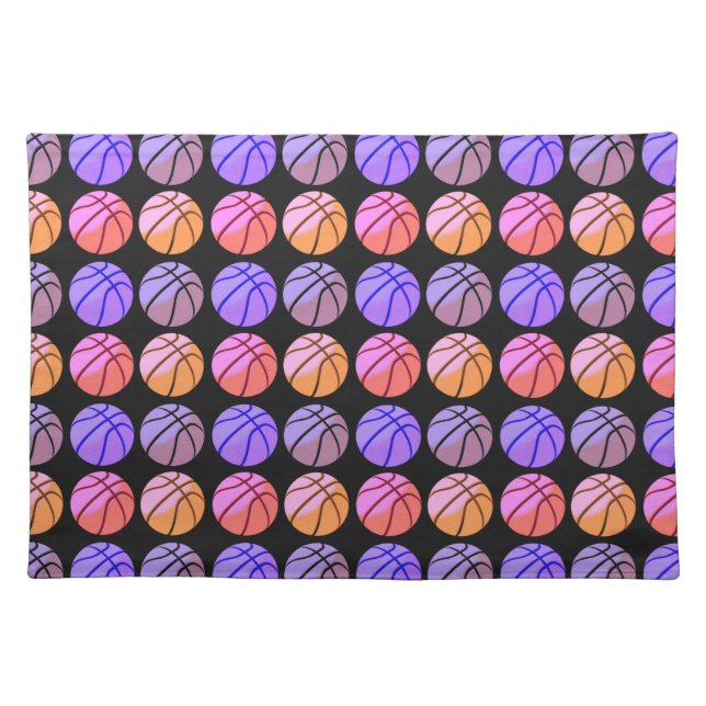 Pop Art Basketball Cloth Placemat (Front)
